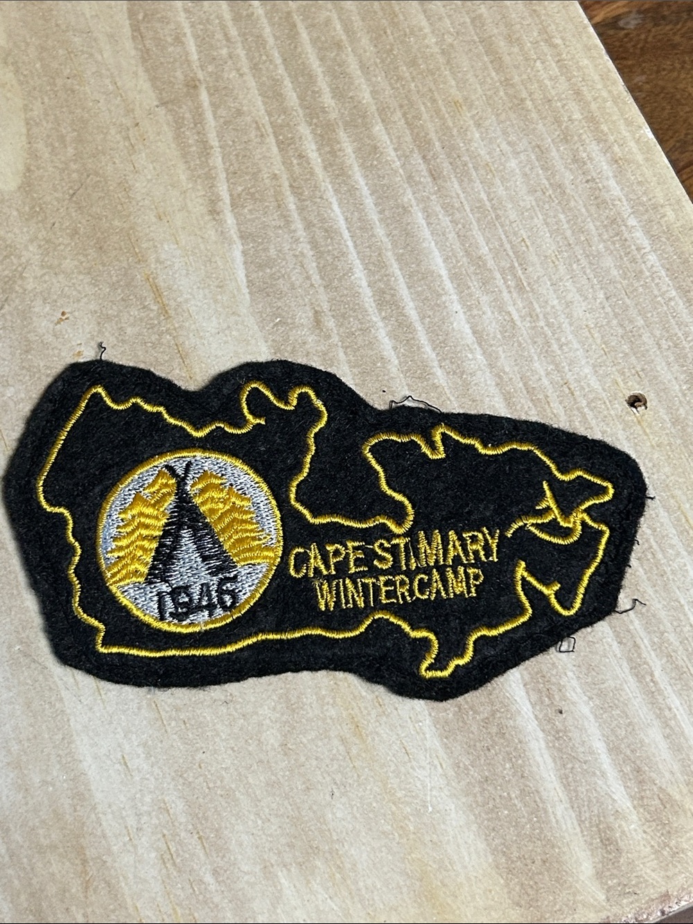 Vtg  1946 st- mary patch Black & Yellow Patch - Cape Stationary Wintercamp